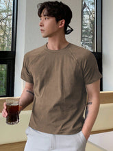 MEN COTTON SOLID RAGLAN SLEEVE